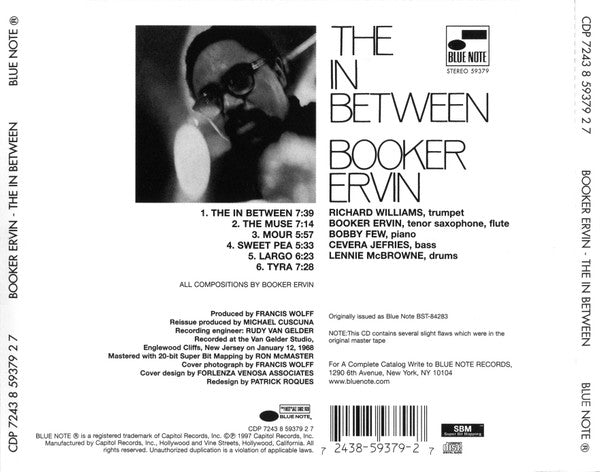 Booker Ervin : The In Between (CD, Album, Ltd, RE, RM)