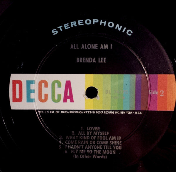 Brenda Lee : All Alone Am I (LP, Album)