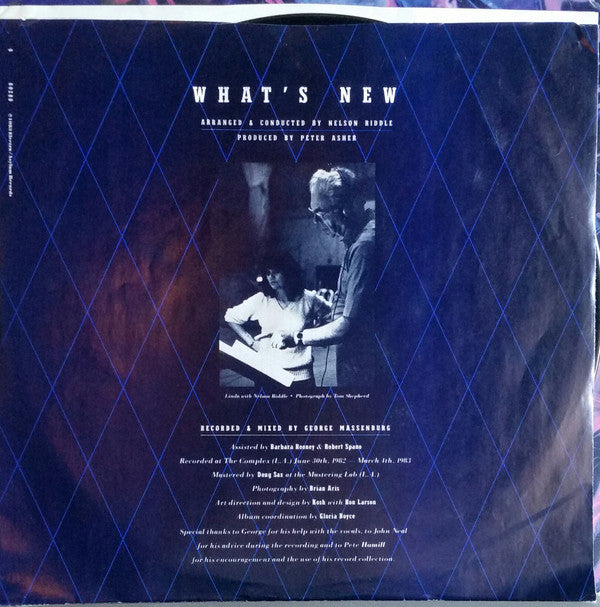 Linda Ronstadt & Nelson Riddle And His Orchestra : What's New (LP, Album, Club, Col)