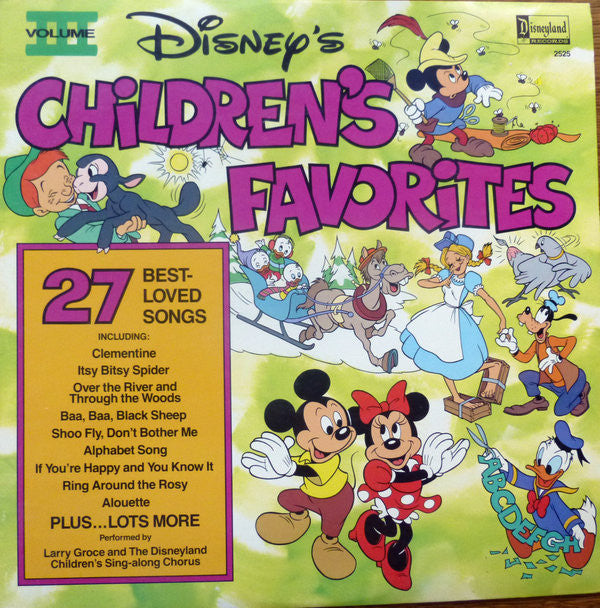 Larry Groce And The Disneyland Children's Sing-Along Chorus : Disney's Children's Favorites Volume III (LP, Album)