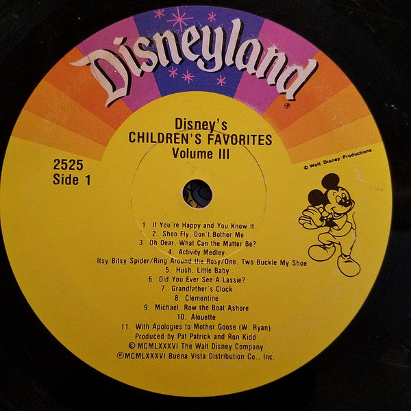 Larry Groce And The Disneyland Children's Sing-Along Chorus : Disney's Children's Favorites Volume III (LP, Album)