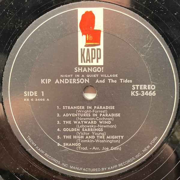 Kip Anderson And The Tides : Shango! Night In A Quiet Village (LP, Album)