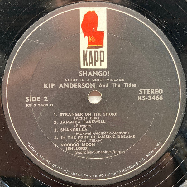 Kip Anderson And The Tides : Shango! Night In A Quiet Village (LP, Album)