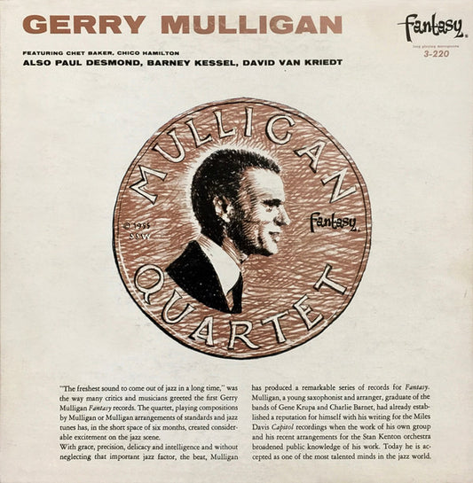 Gerry Mulligan, Gerry Mulligan Quartet Featuring Chet Baker, Chico Hamilton Also Paul Desmond, Barney Kessel, Dave Van Kriedt : Gerry Mulligan / Paul Desmond (LP, Comp, Mono, Red)