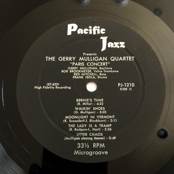 Gerry Mulligan Quartet : Paris Concert (LP, Album, Mono)