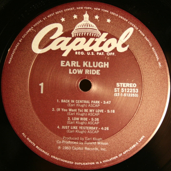 Earl Klugh : Low Ride (LP, Album, Club)