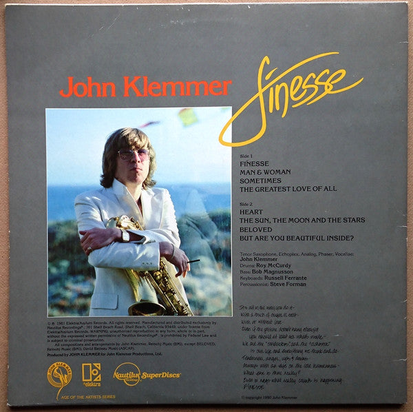 John Klemmer : Finesse (LP, Album)