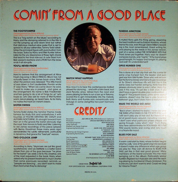 Harry James (2) : Comin' From A Good Place (LP, Album, Ltd)