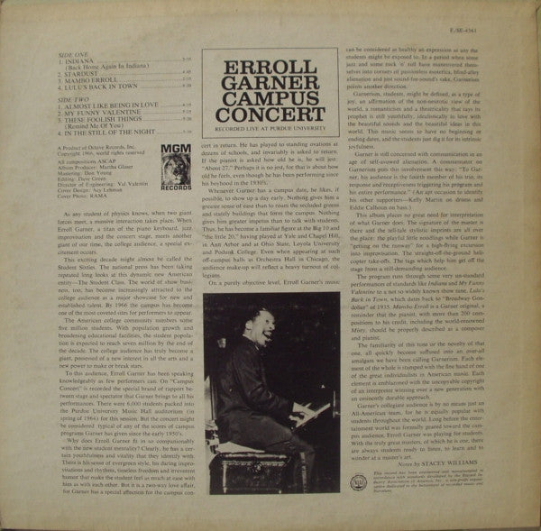 Erroll Garner : Campus Concert (LP, Album)