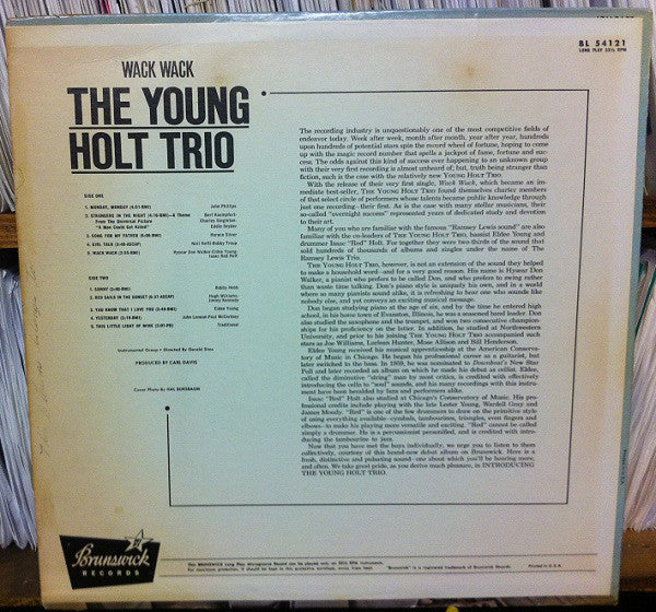 Young Holt Trio : Wack Wack (LP, Album, Mono, Glo)