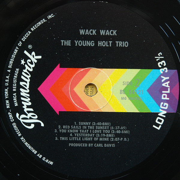 Young Holt Trio : Wack Wack (LP, Album, Mono, Glo)