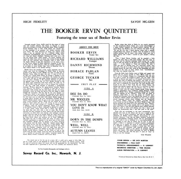 Booker Ervin Quintet : Cookin' (CD, Album, RE, RM)