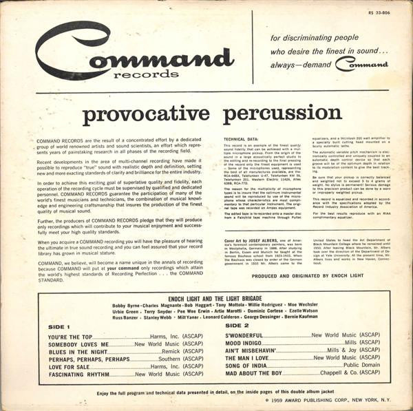 The Command All-Stars : Provocative Percussion (LP, Album, Mono)