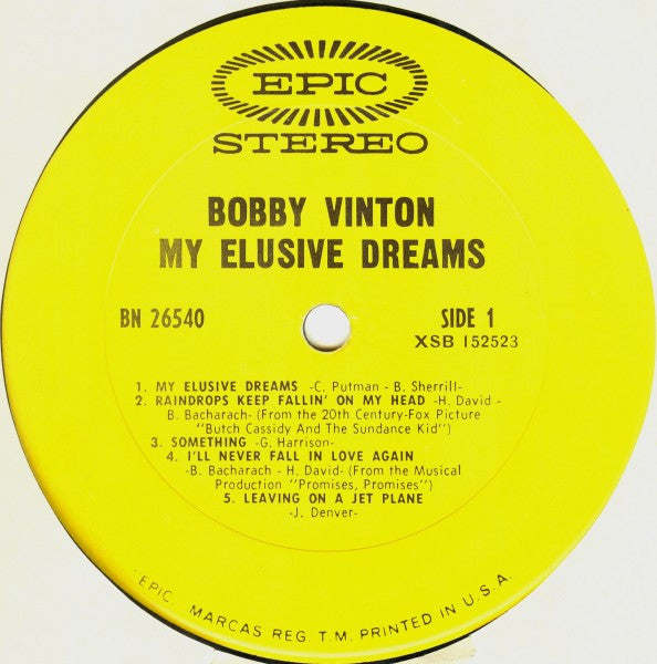 Bobby Vinton : My Elusive Dreams (LP, Pit)