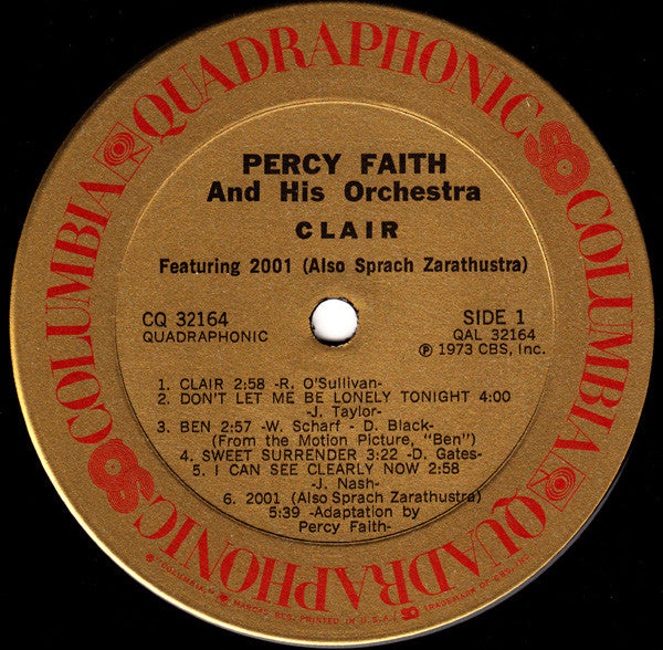 Percy Faith : Clair (LP, Album, Quad)