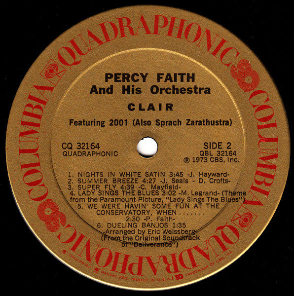 Percy Faith : Clair (LP, Album, Quad)