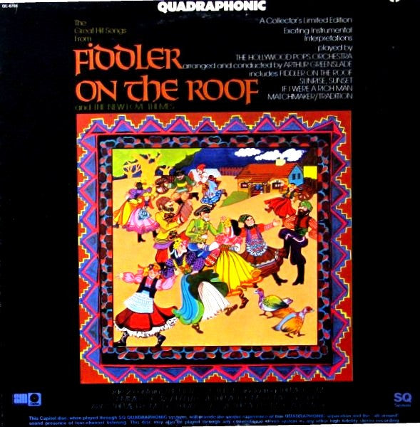 Hollywood Pops Orchestra : The Great Hit Songs From Fiddler On The Roof And The New Love Themes (LP, Quad)