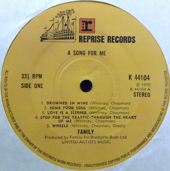 Family (6) : A Song For Me (LP, Album, RE)