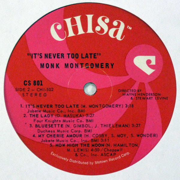 Monk Montgomery : It's Never Too Late (LP, Album)