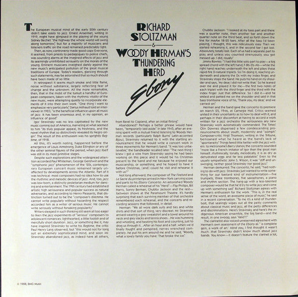 Richard Stoltzman & Woody Herman And The Thundering Herd : Ebony (LP, Album)