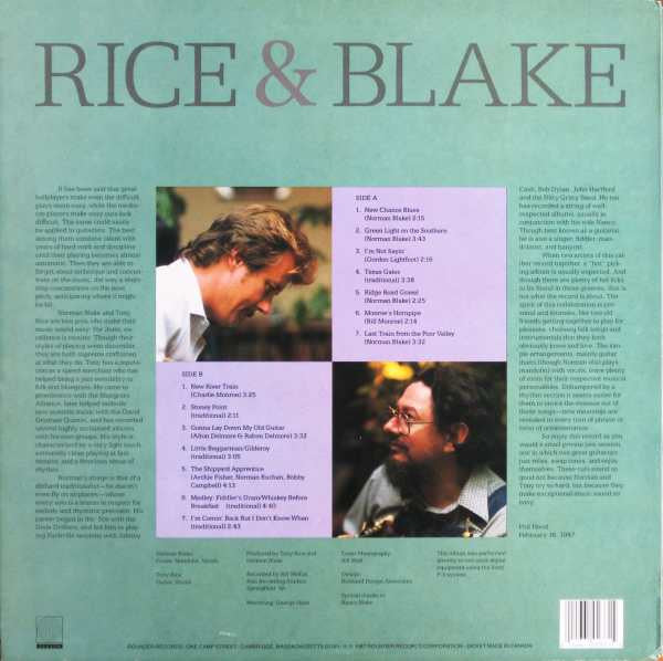 Norman Blake (2) & Tony Rice : Blake & Rice (LP, Album)