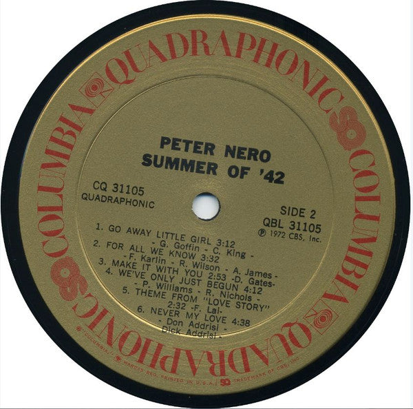 Peter Nero : Summer Of '42 (LP, Album, Quad, Pit)