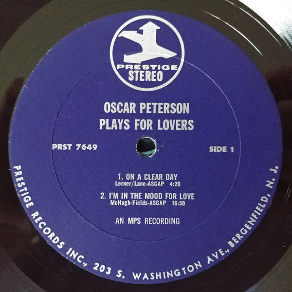Oscar Peterson : Oscar Peterson Plays For Lovers (LP, Album)