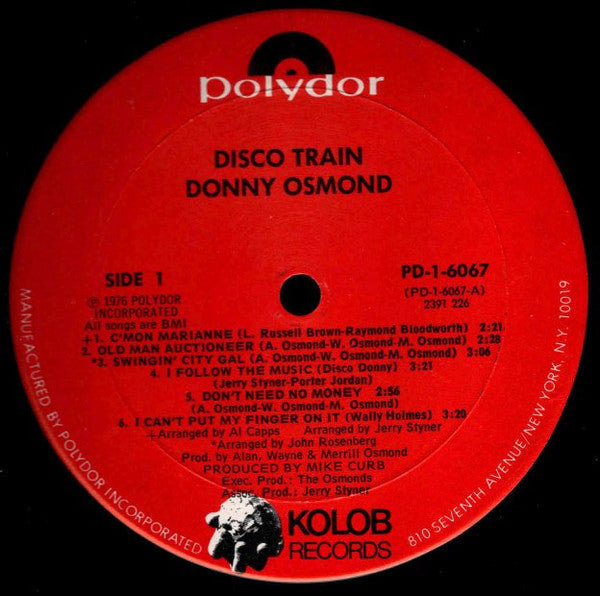 Donny Osmond : Disco Train (LP, Album)