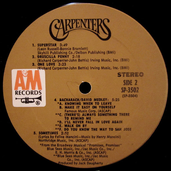 Carpenters : Carpenters (LP, Album, Pit)