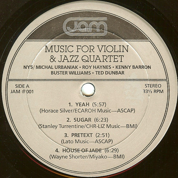 NY5, Michał Urbaniak, Roy Haynes, Kenny Barron, Buster Williams, Ted Dunbar : Music For Violin & Jazz Quartet (LP, Album)