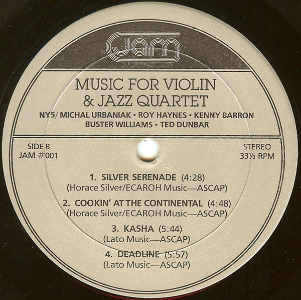 NY5, Michał Urbaniak, Roy Haynes, Kenny Barron, Buster Williams, Ted Dunbar : Music For Violin & Jazz Quartet (LP, Album)