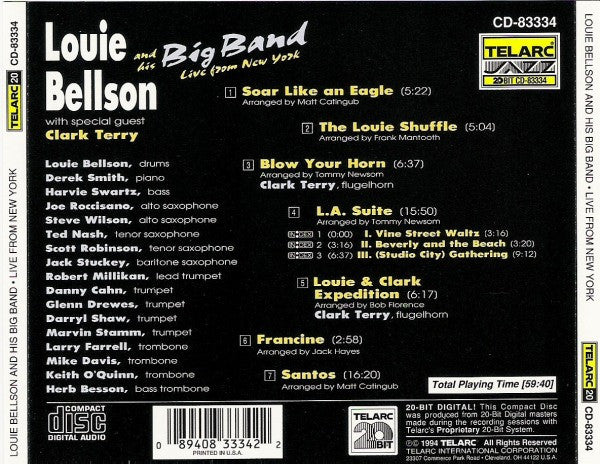 Louie Bellson Big Band With Special Guest Clark Terry : Live From New York (CD, Album)