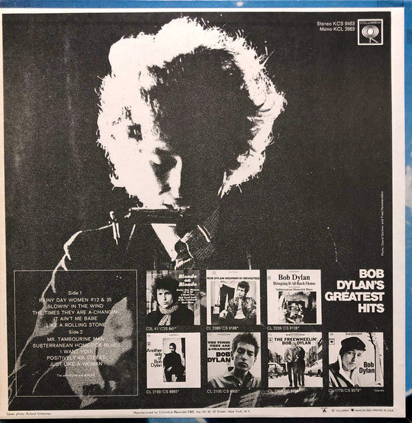 Bob Dylan : Bob Dylan's Greatest Hits (LP, Comp, RE, Ter)