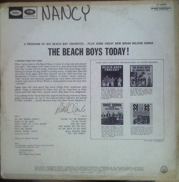 The Beach Boys Today Record Album good