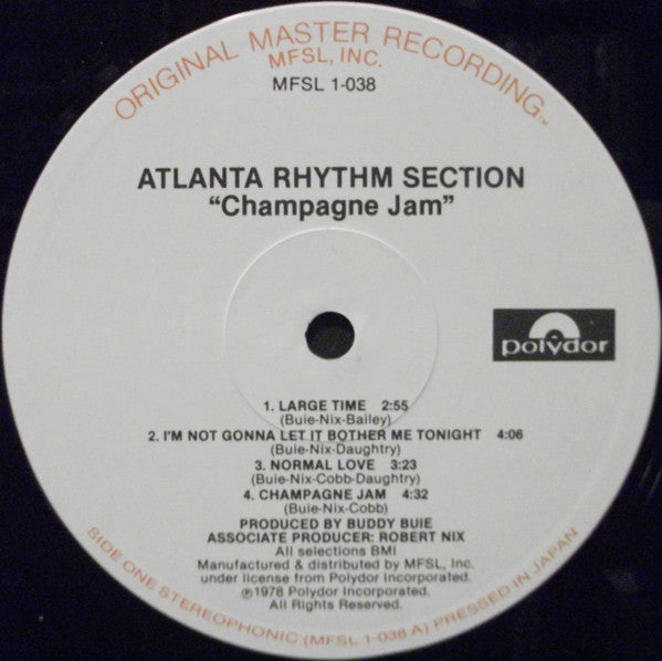 Atlanta Rhythm Section : Champagne Jam (LP, Album, Ltd, RE, RM)