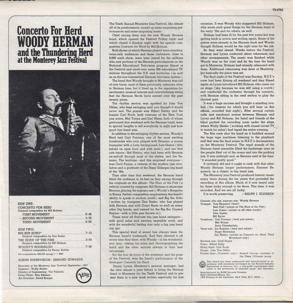 Woody Herman And The Thundering Herd : Concerto For Herd (LP, Album)