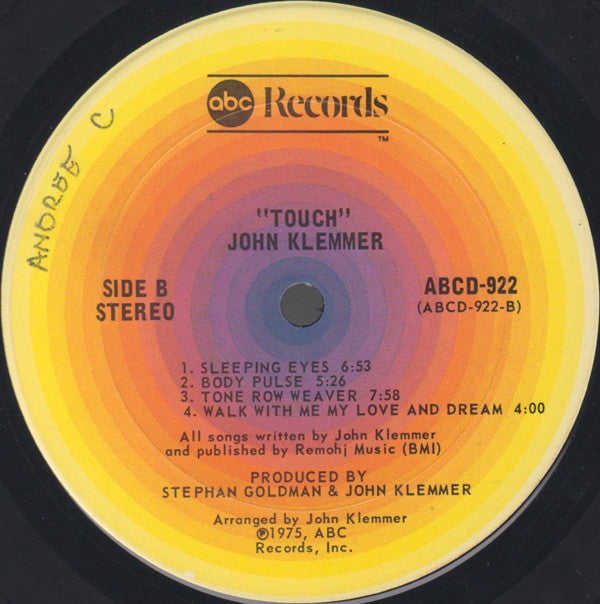 John Klemmer : Touch (LP, Album, San)