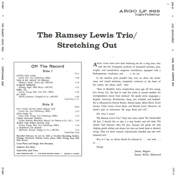 The Ramsey Lewis Trio : Stretching Out (LP, Album)