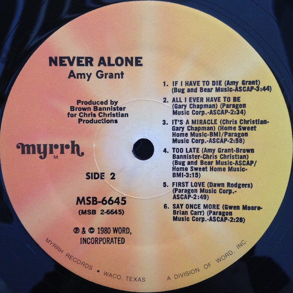 Amy Grant : Never Alone (LP, Album)