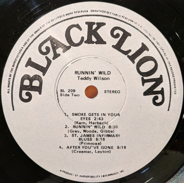 Teddy Wilson : Runnin' Wild (LP)