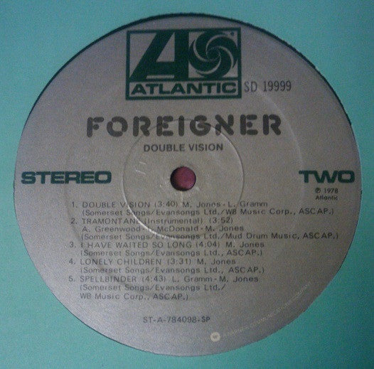 Foreigner : Double Vision (LP, Album, Spe)