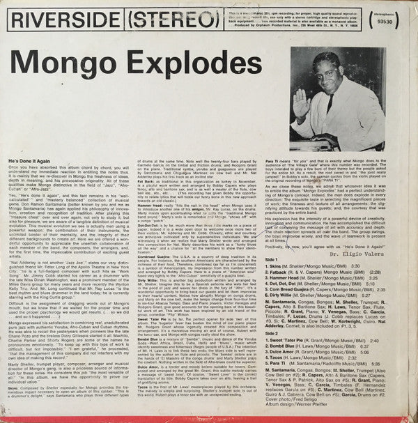 The Mongo Santamaria Orchestra Featuring Nat Adderley And Jimmy Cobb : Mongo Explodes (LP)