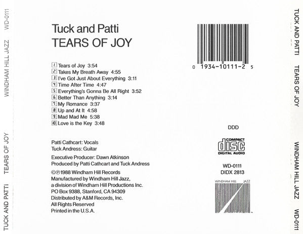 Tuck & Patti : Tears Of Joy (CD, Album)