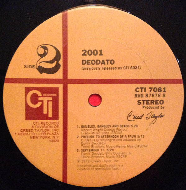 Eumir Deodato : 2001 (LP, Album, RE, Ter)