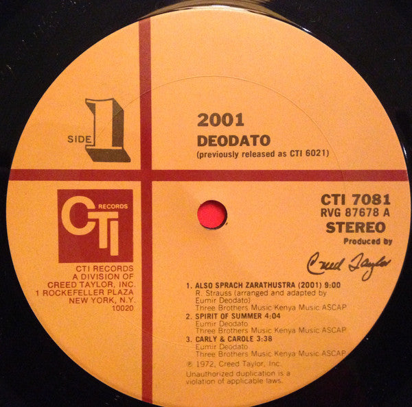 Eumir Deodato : 2001 (LP, Album, RE, Ter)