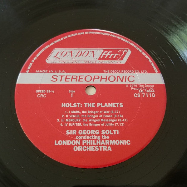 Gustav Holst, Georg Solti, London Philharmonic Orchestra : The Planets (LP)