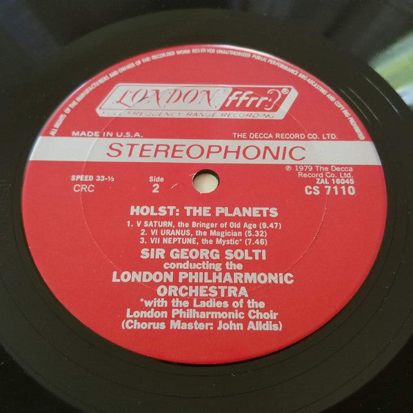 Gustav Holst, Georg Solti, London Philharmonic Orchestra : The Planets (LP)