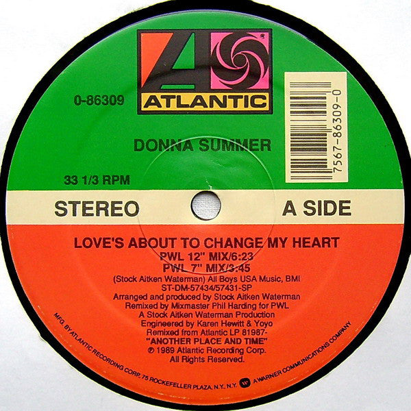 Donna Summer : Love's About To Change My Heart (12")