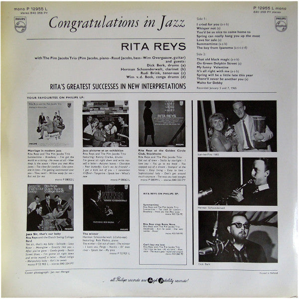 Rita Reys : Congratulations In Jazz (LP, Album, Mono)