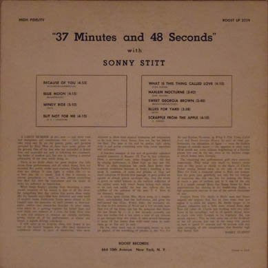 Sonny Stitt : 37 Minutes And 48 Seconds (LP, Album, Mono)